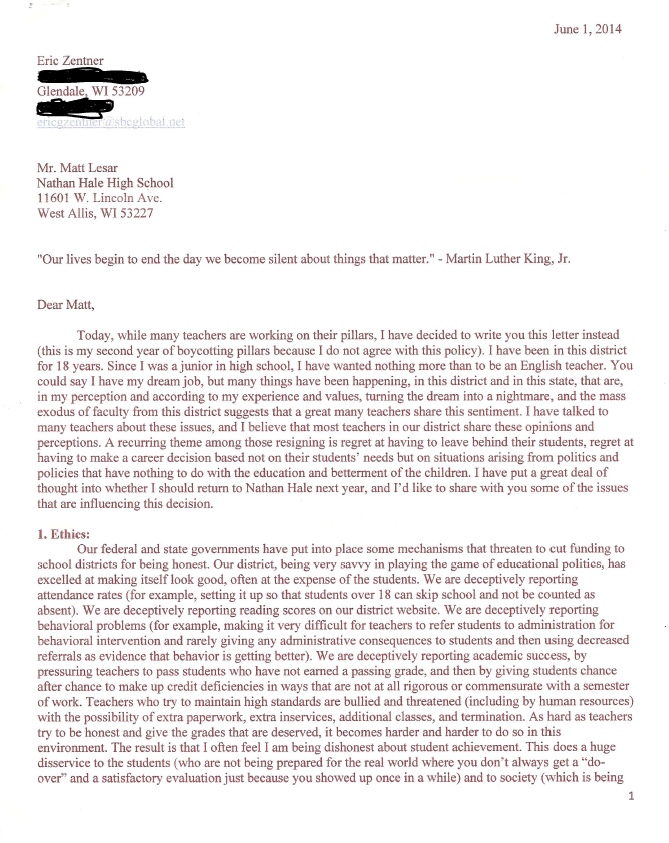 Eric Zentner Resignation Letter